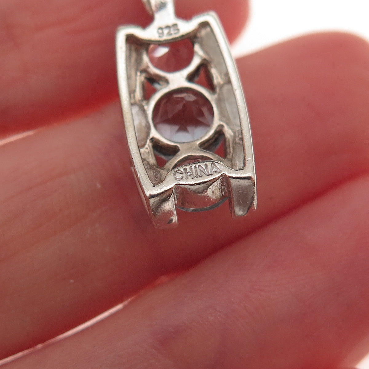 Ross Simons 925 Sterling Silver Vintage Real Blue Topaz Charm Pendant