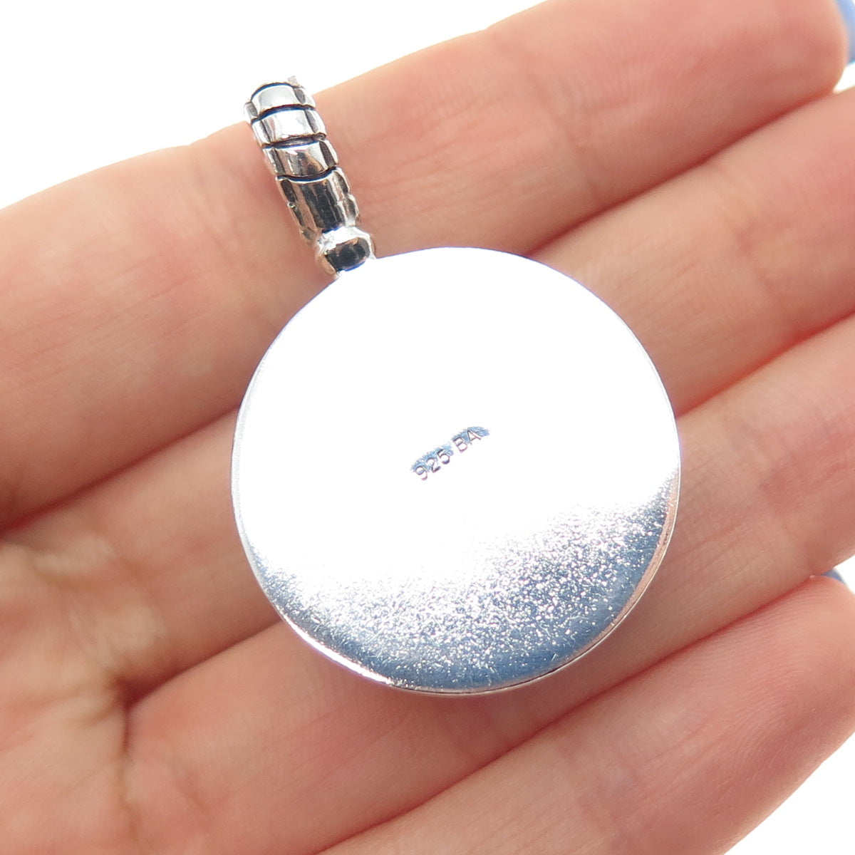 SUARTI BALI 925 Sterling Silver Vintage Real MOP Beaded Charm Pendant