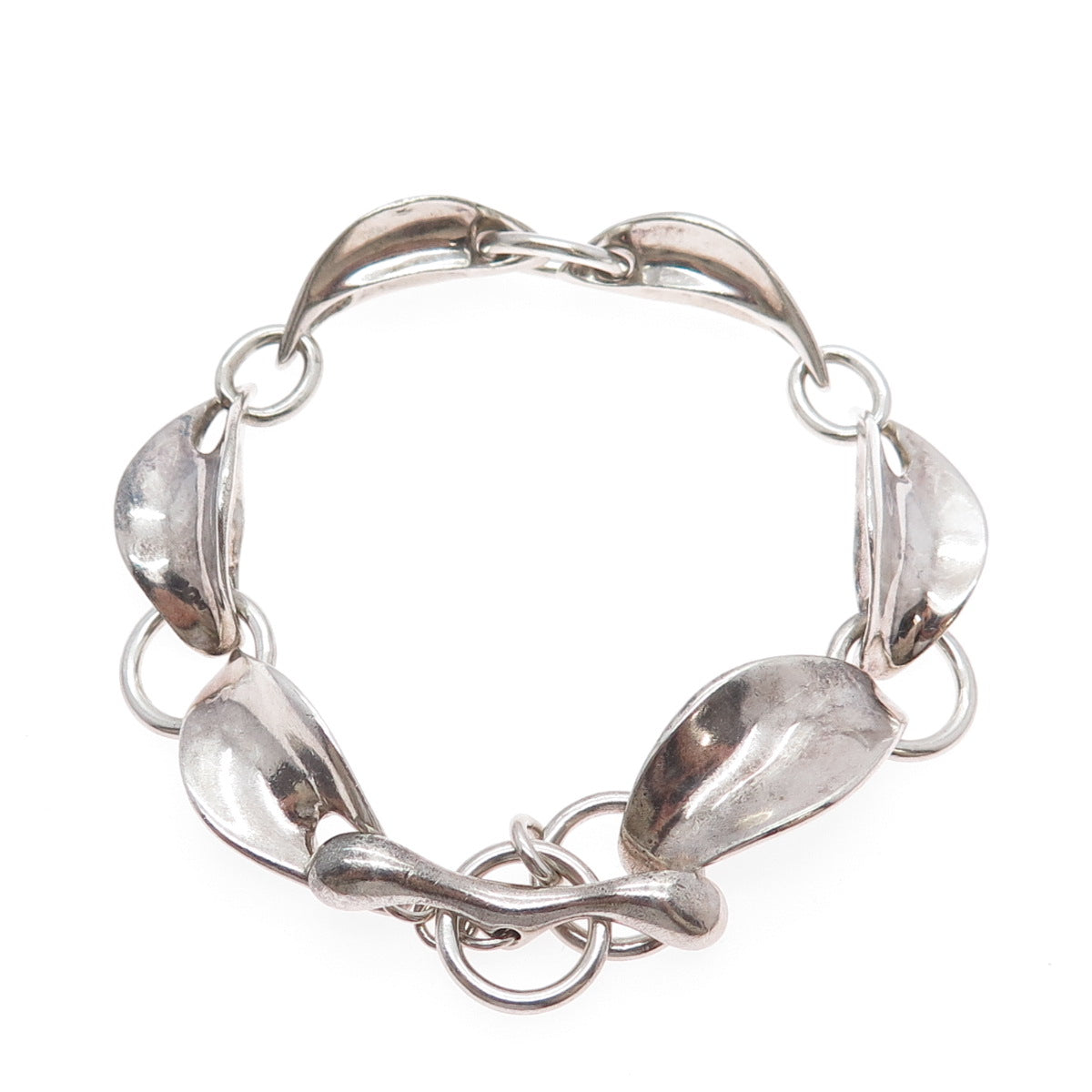 ROBERT LEE MORRIS 925 Sterling Silver Vintage Modernist Oxidized Bracelet 8"