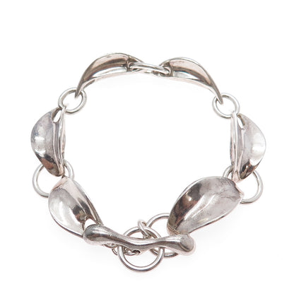 ROBERT LEE MORRIS 925 Sterling Silver Vintage Modernist Oxidized Bracelet 8"