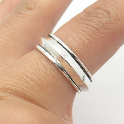 925 Sterling Silver Vintage Rotating Band Ring Size 8.25
