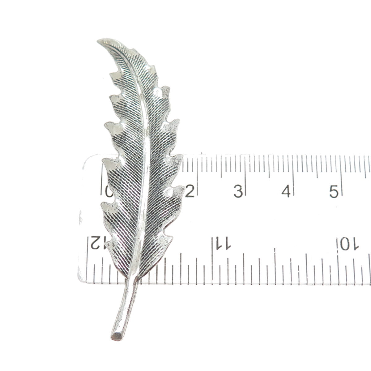 BEAU 925 Sterling Silver Vintage Feather Oxidized Pin Brooch