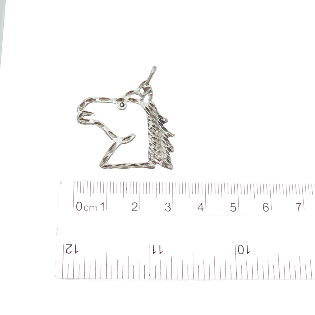 925 Sterling Silver Vintage Diamond-Cut Horse Oxidized Charm Pendant