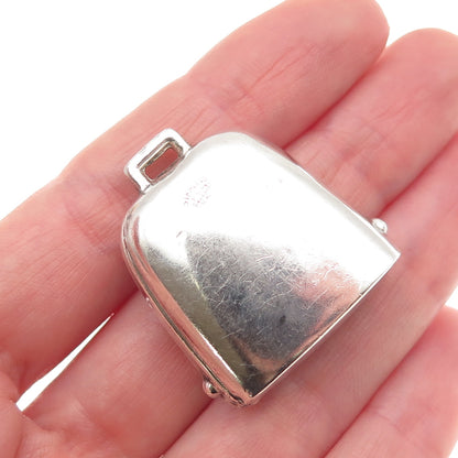 Webster 925 Sterling Silver Antique Art Deco Baby Birth Record Rattle Pendant