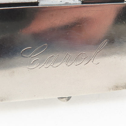 925 Sterling Silver Vintage Mexico Engraved Mesh Oxidized Pill / Snuff Box