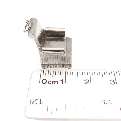 925 Sterling Silver Antique China Chair Oxidized 3D Mini Charm Pendant