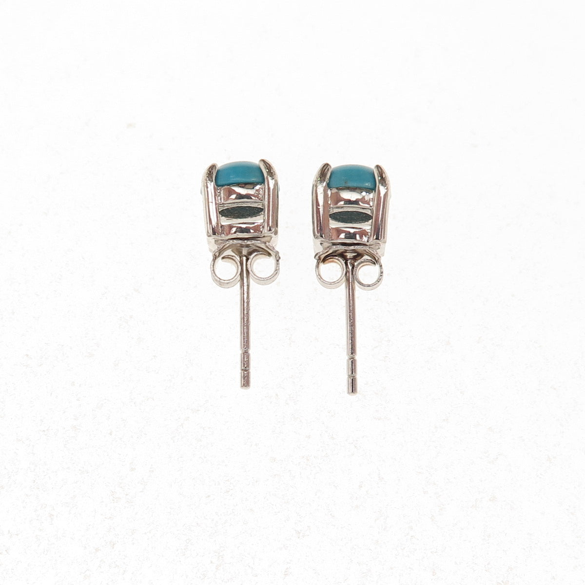 925 Sterling Silver Real Sleeping Beauty Turquoise Stud Earrings