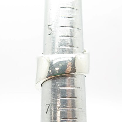 925 Sterling Silver Vintage Mexico Modernist Wide Ring Size 6.25
