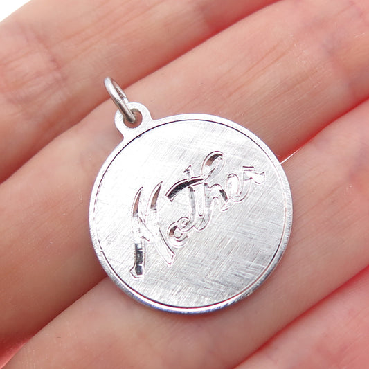 GRIFFITH & SONS CO. 925 Sterling Silver Vintage Engraved Mother Charm Pendant