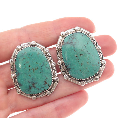 Patricia Platero Navajo Old Pawn 925 Sterling Vintage Turquoise Tribal Earrings