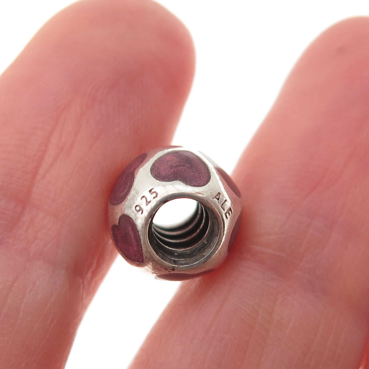 Pandora 925 Sterling Silver Enamel Love You Slide Bead Charm