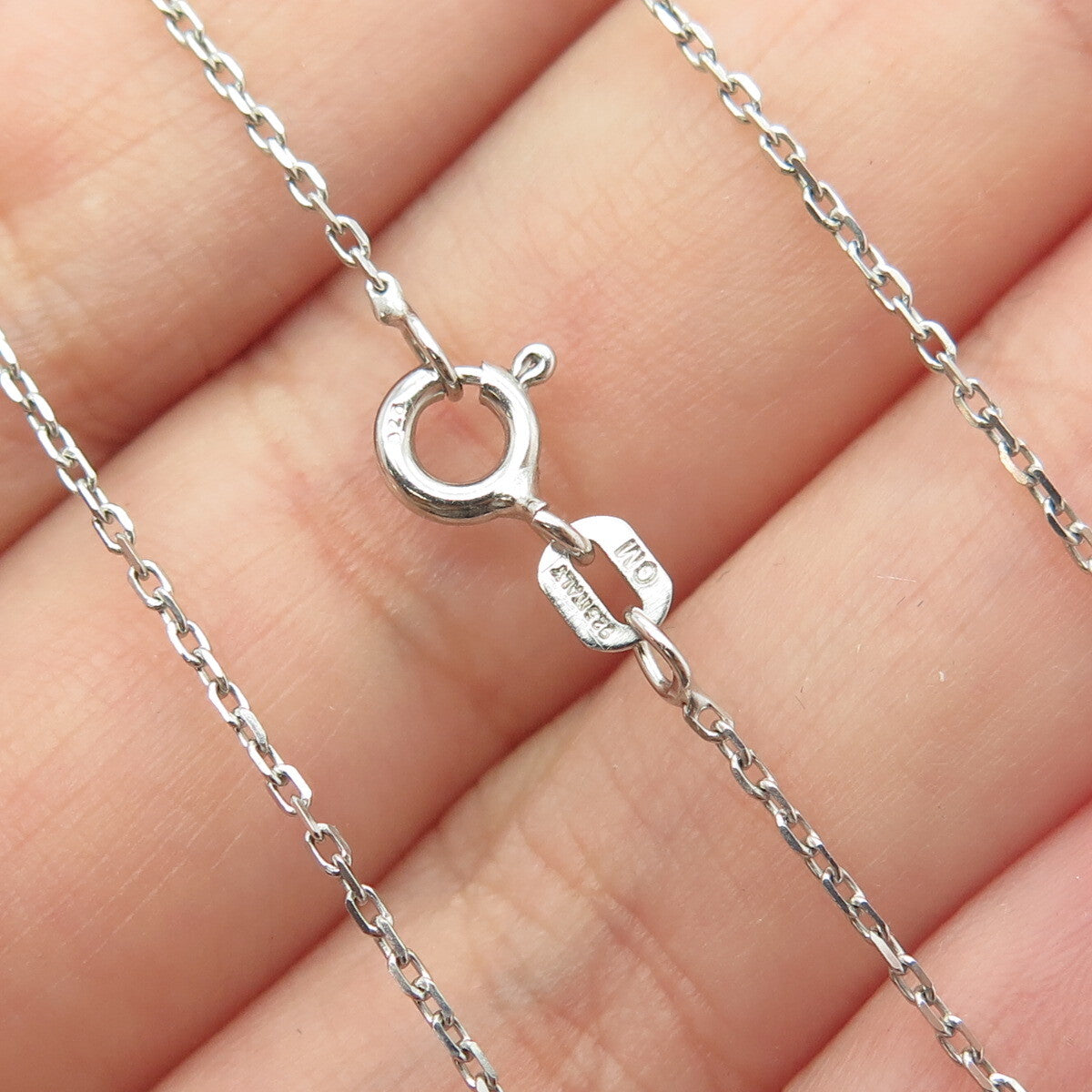 925 Sterling Silver Italy Round-Cut C Z Cross Cable Chain Necklace 16"