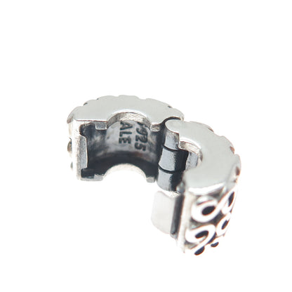 PANDORA 925 Sterling Silver Swirl Oxidized Clip Charm