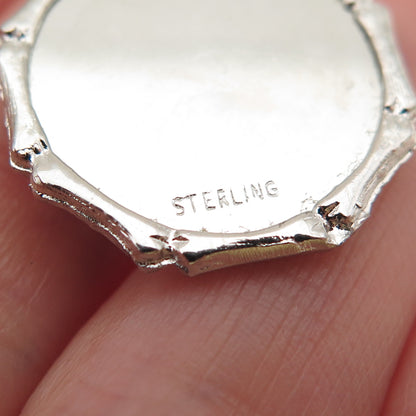 925 Sterling Silver Vintage Rhinestone Merry Christmas Nativity Charm Pendant