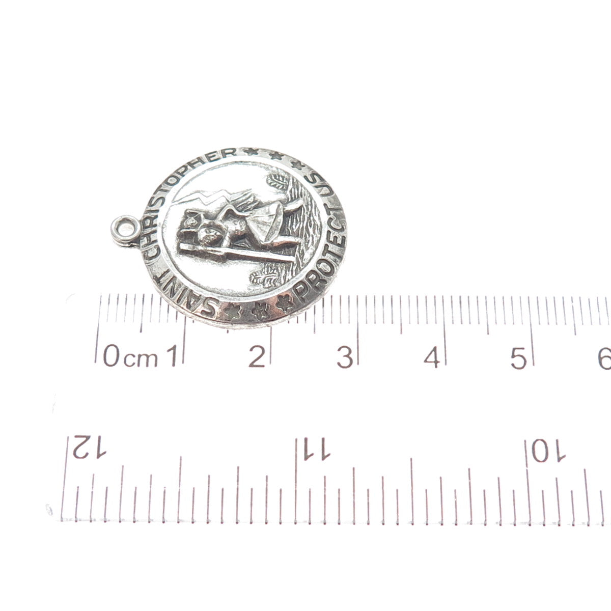 CHAPEL Sterling Silver Antique Art Deco St. Christopher Emergency Slide Pendant