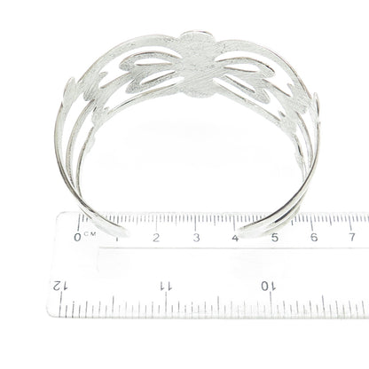 Old Pawn Sterling Silver Vintage Turquoise Butterfly Adjustable Bracelet 6.5"