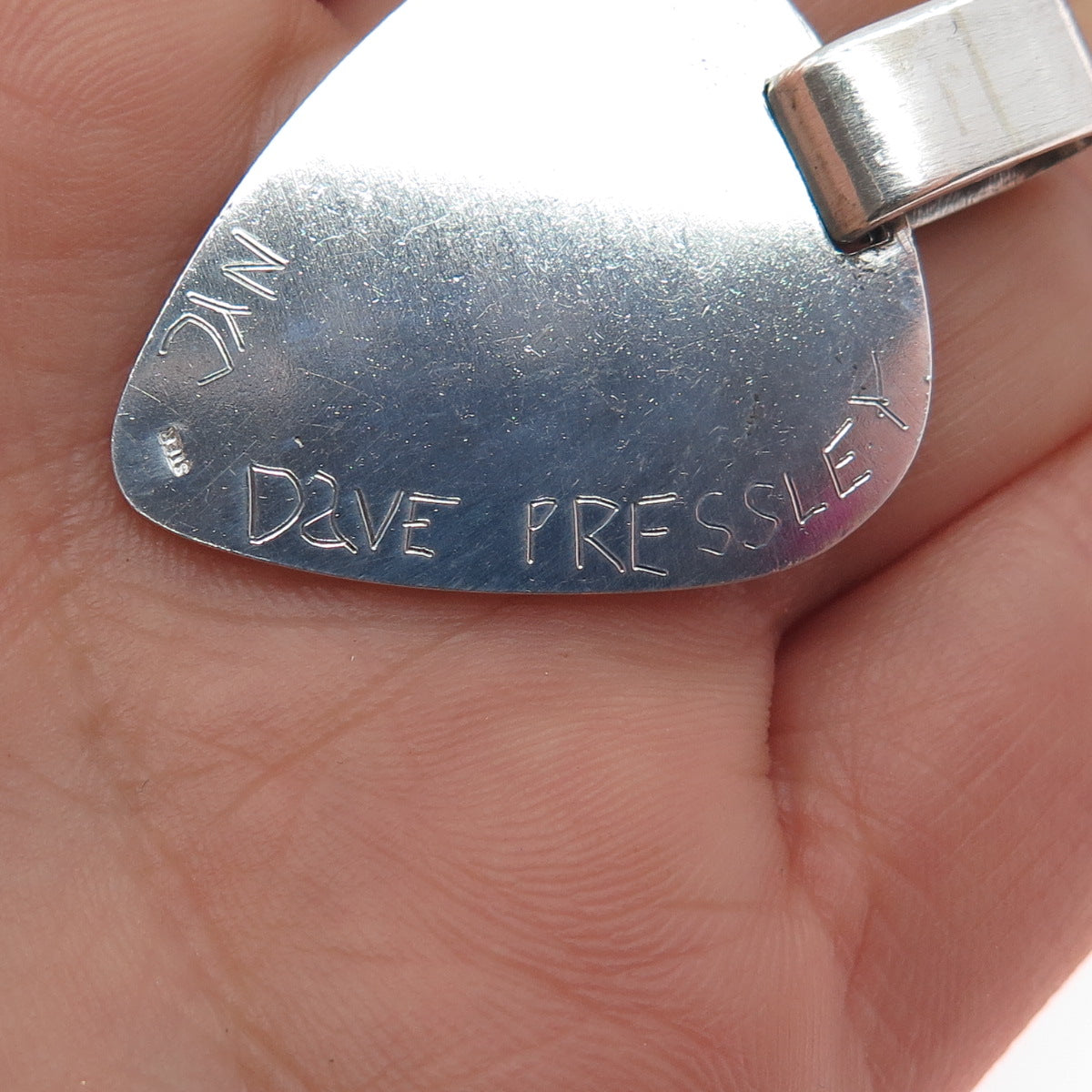 Dave Pressley Studio 925 Sterling Silver Vintage Sword Logo Charm Pendant