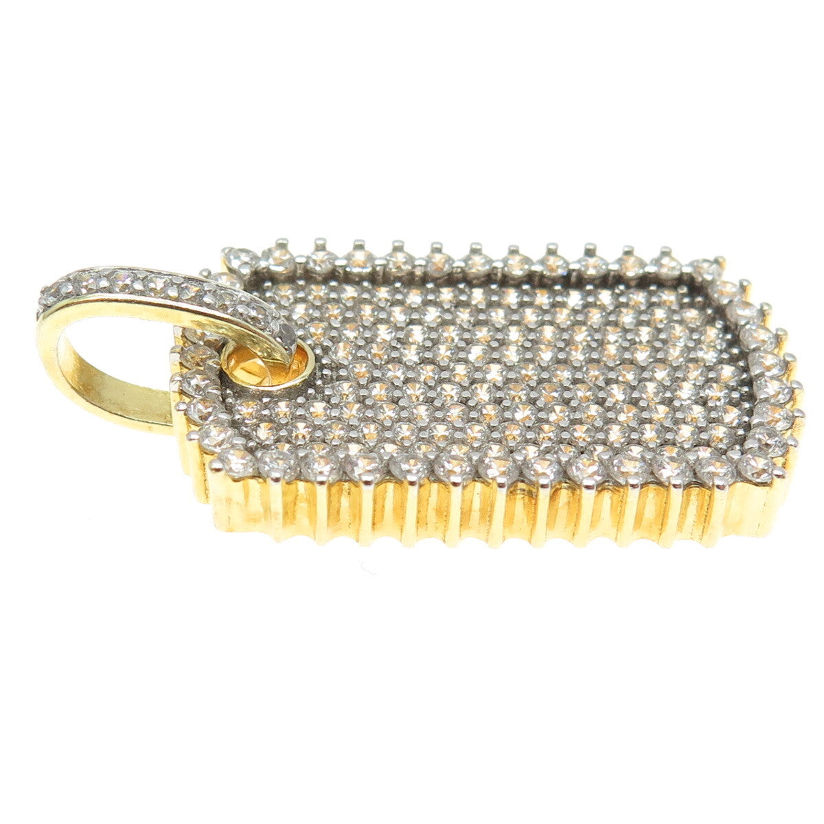 DADWANI 925 Sterling Silver 2-Tone Pave Swarovski Crystal Pendant