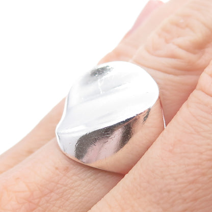 925 Sterling Silver Vintage Israel Modernist Ring Size 5.5