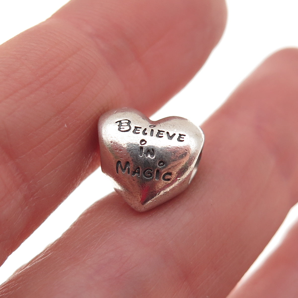 Pandora 925 Sterling Enamel Disney Minnie & Mickey Kiss Heart Slide Bead Charm