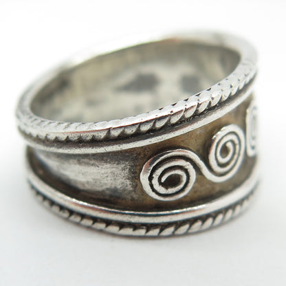 925 Sterling Silver Vintage Spiral Ring Size 7.25