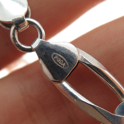 PAGODA PGDA 925 Sterling Silver Vintage Italy Figaro Chain Necklace 24"