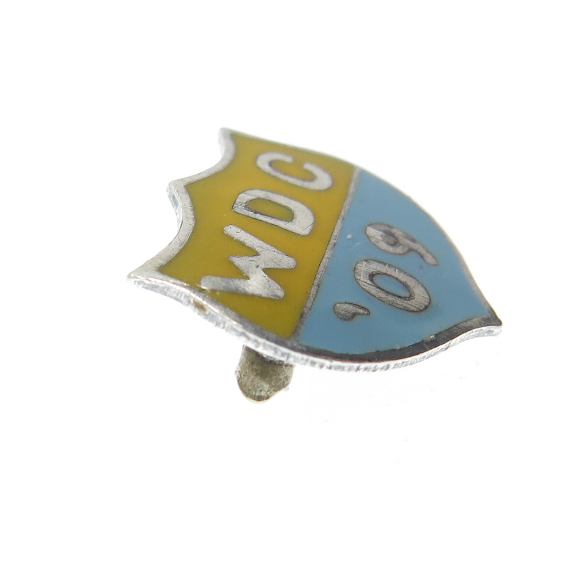 BASTIAN BROTHERS 925 Sterling Silver Antique Enamel 1909 WDC University Brooch