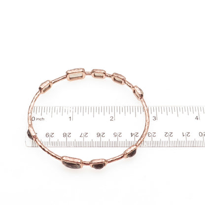 IPPOLITA Sterling Rose Gold Plated Real Smoky Quartz Rock Candy Bracelet 7.75"