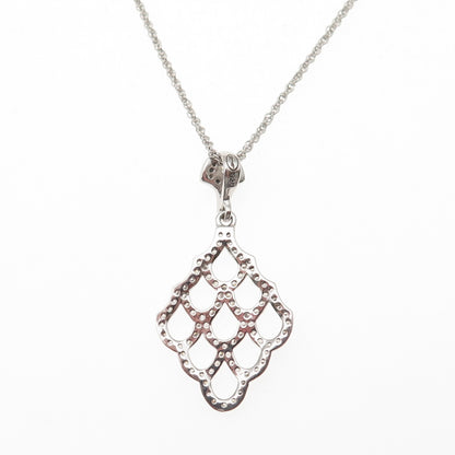 NJO Designs 925 Sterling Silver Dublin C Z Twisted Rope Chain Necklace 16-18"