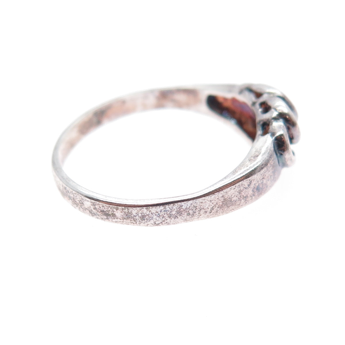 CLEOPATRE 925 Sterling Silver Vintage Modernist Oxidized Ring Size 9.25