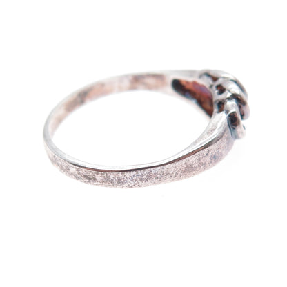 CLEOPATRE 925 Sterling Silver Vintage Modernist Oxidized Ring Size 9.25