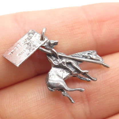 BELL TRADING POST Sterling Silver Vintage Death Valley Horse Rider Charm Pendant