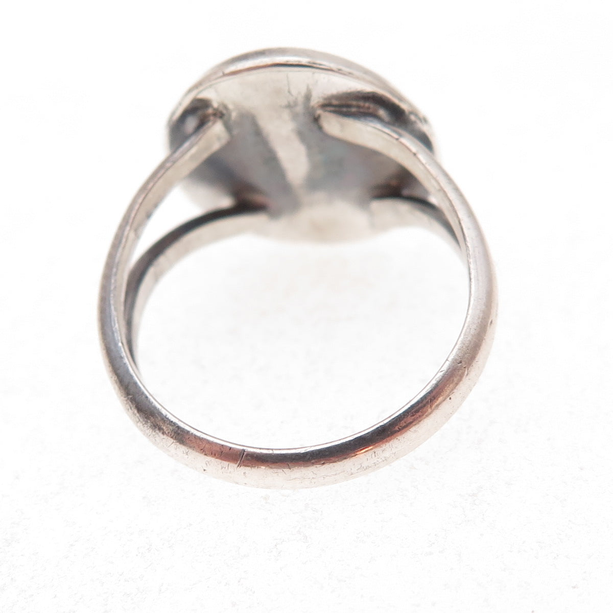 Old Pawn Sterling Silver Vintage Southwestern Turquoise Tribal Ring Size 7.75