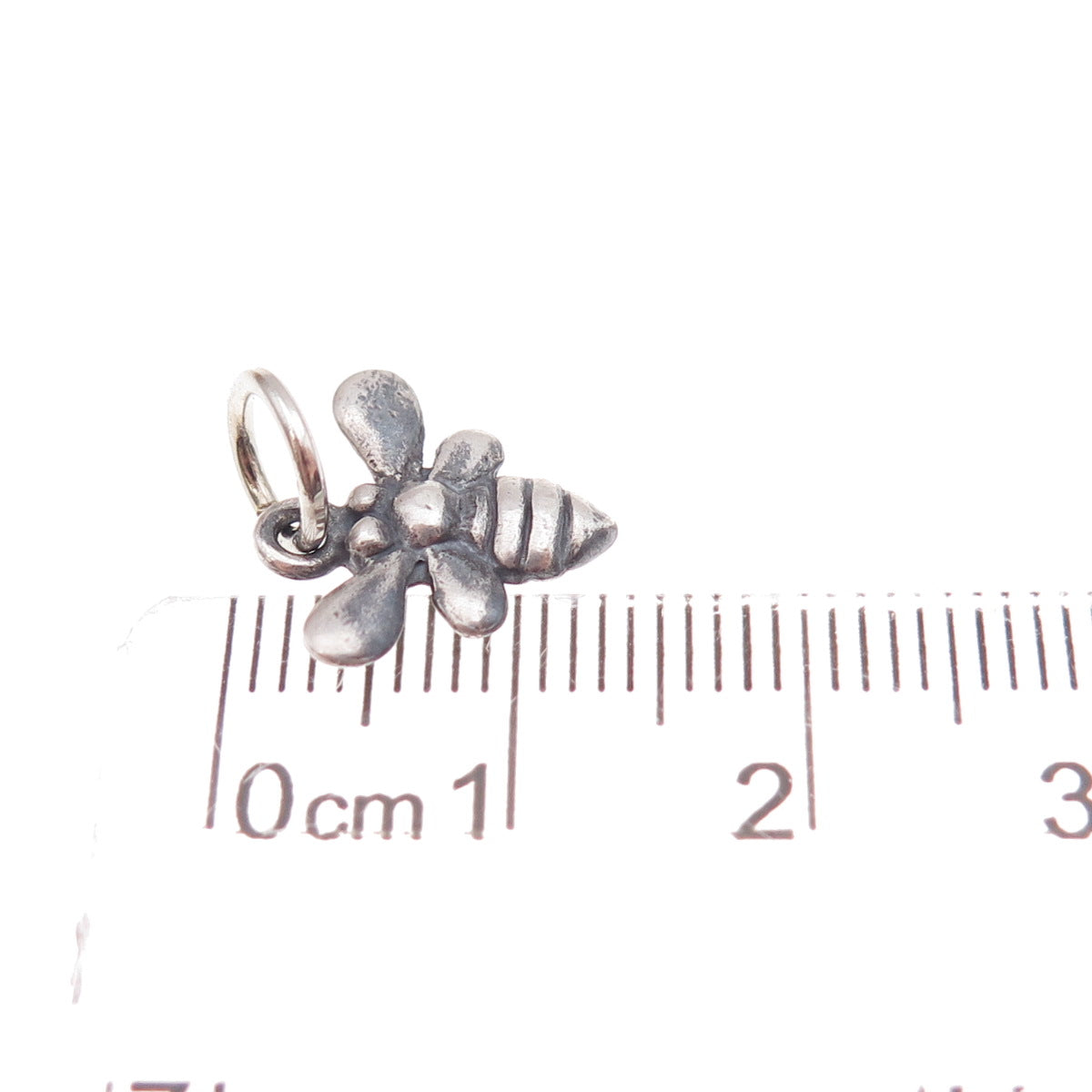 925 Sterling Silver Vintage Bee Oxidized Charm Pendant
