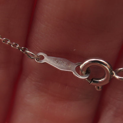 925 Sterling Silver Cross Round Tag Cable Chain Necklace 16-18"