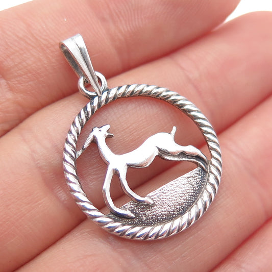925 Sterling Silver Vintage European Capricorn Zodiac Sign Charm Pendant