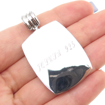 JOLUSA 925 Sterling Silver Real Round-Cut Sapphire Cross Pendant