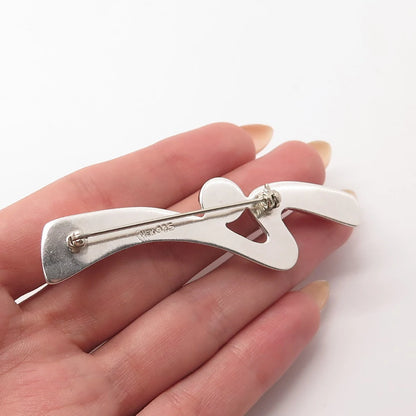 925 Sterling Silver Vintage Mexico Modernist Pin Brooch