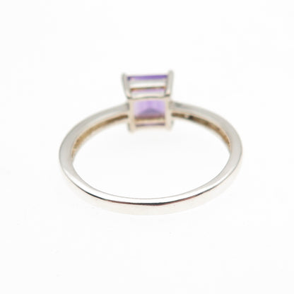 925 Sterling Silver Vintage Real Amethyst Ring Size 8