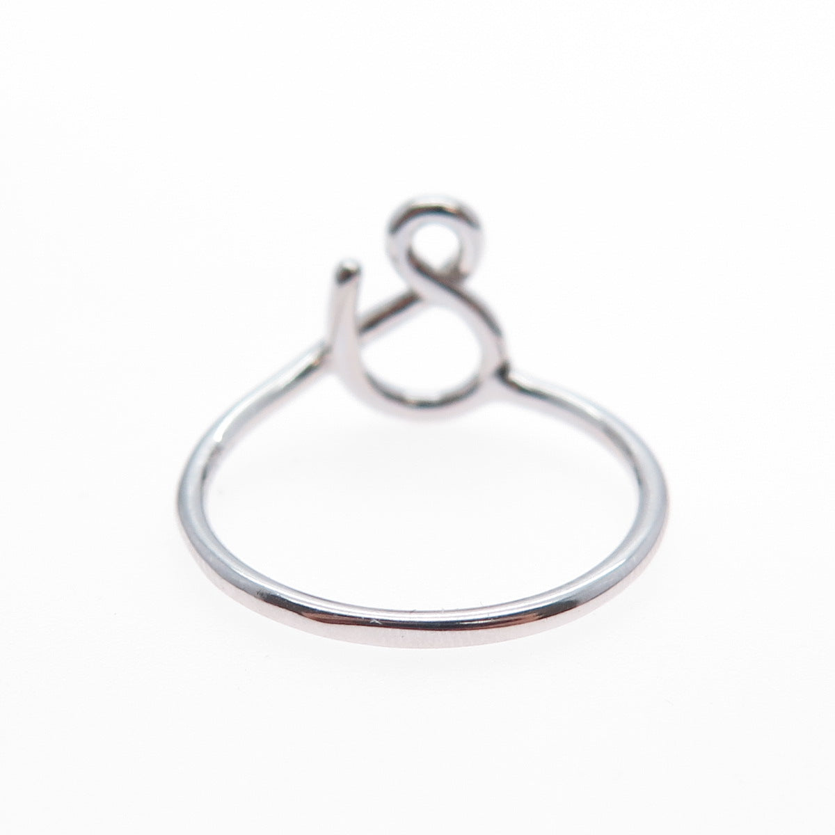 925 Sterling Silver Ampersand Symbol Ring Size 7