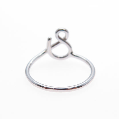 925 Sterling Silver Ampersand Symbol Ring Size 7