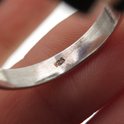 925 Sterling Vintage Real Rose Quartz & Aquamarine Adjustable Ring Size 6.25