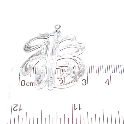 925 Sterling Silver Vintage Engraved Fortune Chinese Character Charm Pendant