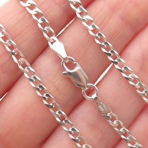 P. Lux 925 Sterling Silver Vintage Italy Curb Chain Necklace 20"