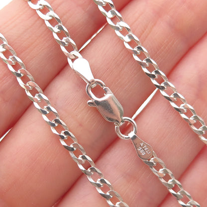 P. Lux 925 Sterling Silver Vintage Italy Curb Chain Necklace 20"