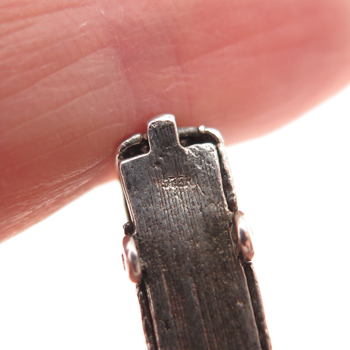 925 Sterling Silver Vintage Enamel London Double Decker Open Bus 3D Mini Pendant