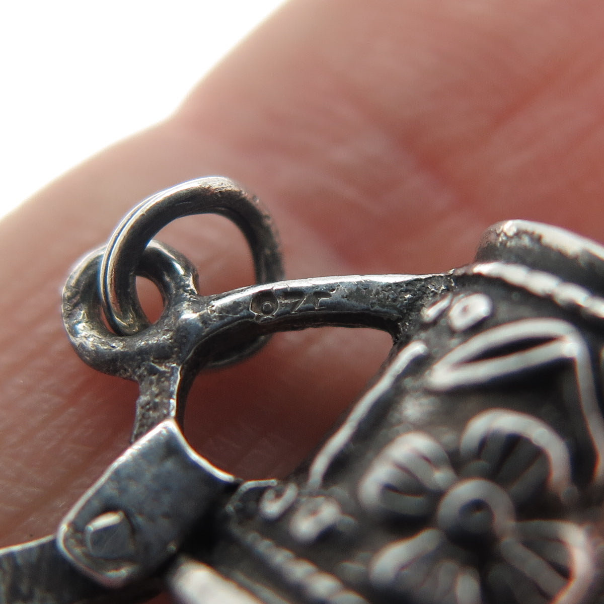 835 Silver Vintage Beer Stein Oxidized Minimalist Locket 3D Charm Pendant