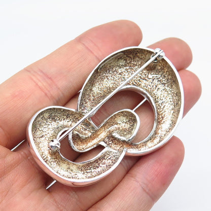 925 Sterling Silver Vintage Krypell Modernist Pin Brooch