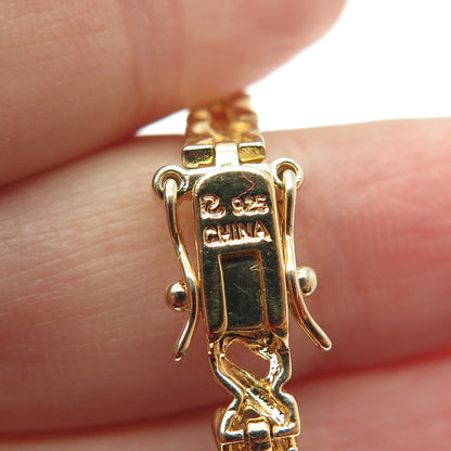 ROSS SIMONS 925 Sterling Silver 2-Tone Multi-Color Gem "X" Link Bracelet 7.25"