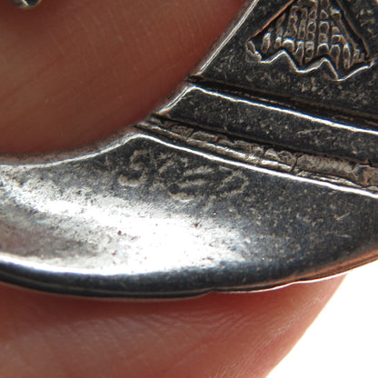 Old Pawn 925 Sterling Silver Vintage Southwestern Kokopelli Tribal Charm Pendant